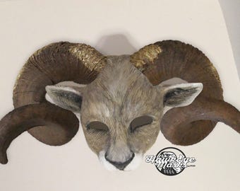 Aries, Ram mask, masquerade mask, horn options, animal costume mask, custom made, animal spirit mask, animal mask, zootopia inspired cosplay