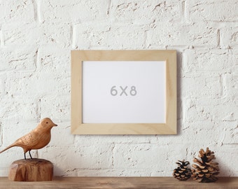 6x8 picture frame, Art Print frame, Craft Frame, Natural Wood Frame, Desktop Frame, Table Top frame, Wedding Table Display, Nursery Decor