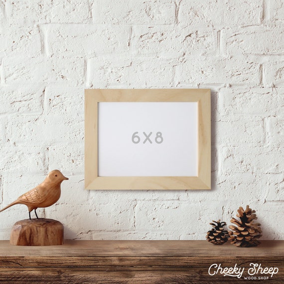 6x8 picture frame Art Print frame Craft Frame Natural Wood