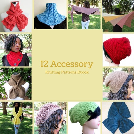 12 Accessory Knitting Patterns Ebook Scarves Shawls and