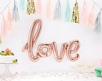 40" Giant LOVE Balloon, Script Balloon, Rose Gold Balloon, Rose Gold Party, Rose Gold Wedding, Balloon Prop, Valentines Day, Balloon Banner