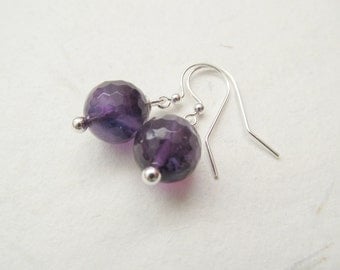 Amethyst earrings, gemstone earrings, amethyst jewelry