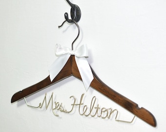 Wedding Hanger ,Personalized Bride Hanger, Last Name Bridesmaid Hanger