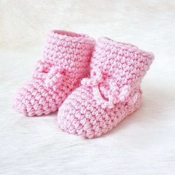 Baby Girl Shoes Gift Knitted Sock Booties From Baby Pink