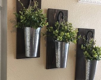 Rustic Wall Decor, Rustic Decor, Farmhouse Wall Decor, Wall Decor, Home Decor, Galvanized Wall Decor, Metal Wall Decor, Hanging Planter
