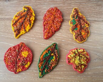 autumn leaf brooch pendant jewelry multicolor red orange leaf autumn colors leaves leaves fall cute gift brooch sweater pendant jewelery