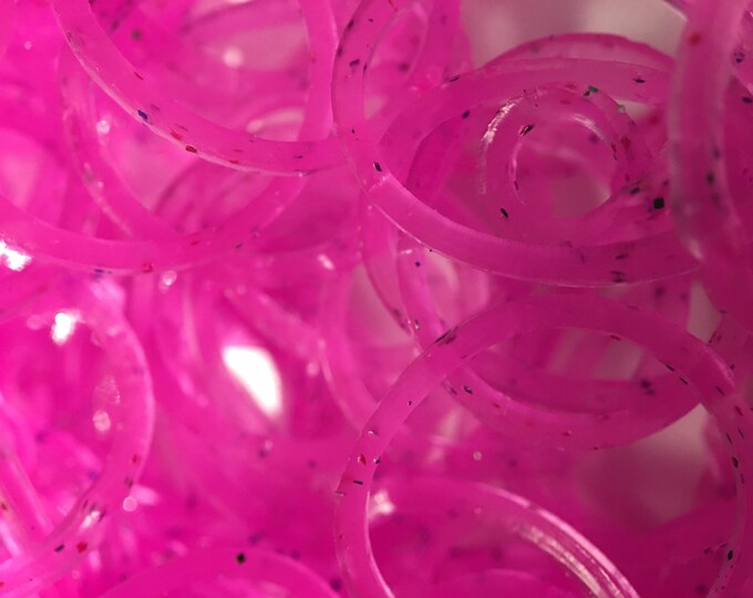 300 Glitter Pink Loom Bands non-latex rubber bands