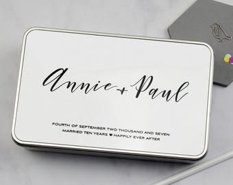 Personalised 10th Anniversary Tin