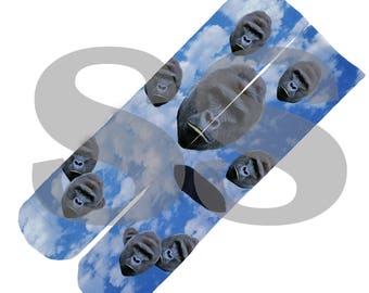 Custom Socks - Harambe Clouds! Harambe Clouds Heaven Sky Gorilla Ape RIP elites elite sock