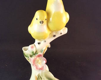 California Carolers Yellow Canary Bird Vase