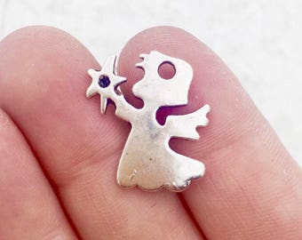 Angel Charms - Stampable Charms - Christmas Charms - Christian Charms - Tibetan Silver Charms (ANG002-4)