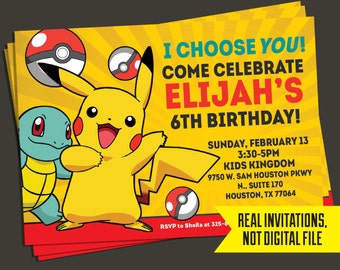 Pokemon Invitation - Pokemon Birthday Invitation