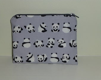 Panda Bear Coin Purse, Panda Bear Make Up Bag, Bear Coin Purse, Panda Coin Purse, Panda Make Up Bag, Rustic Purse, Gift for Panda lovers,