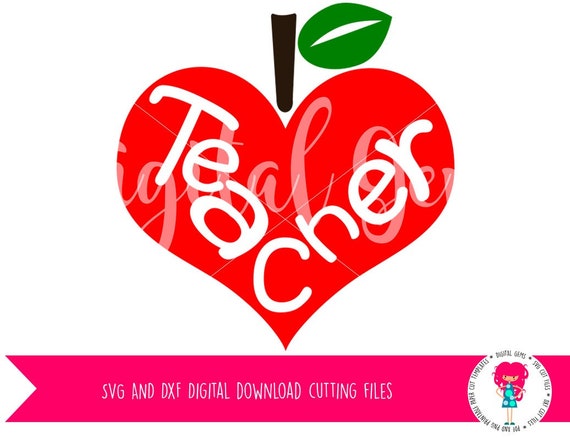 Download Teacher in Heart Apple SVG / DXF Cutting Files For Cricut