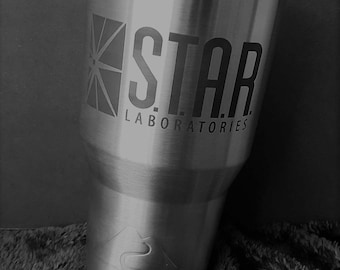 The FLASH - STAR LABS logo - Laser Etched 20 or 30 oz Insulated Tumbler