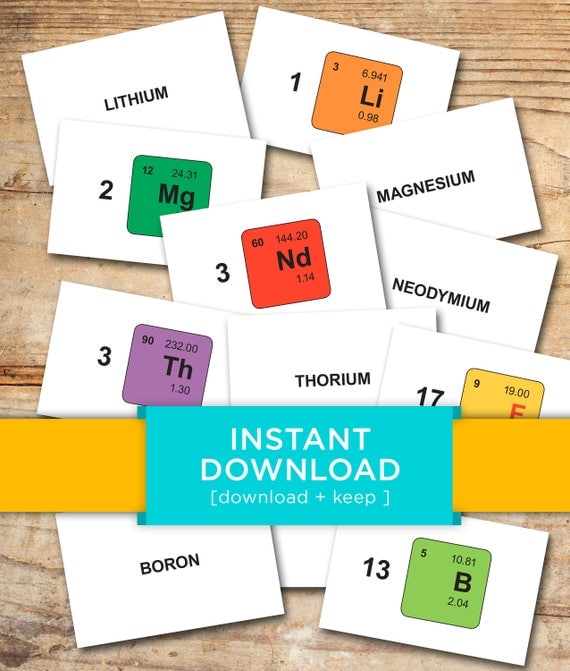 download periodic table flash cards printable flashcards