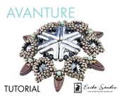 AVAnture pendant - instant download for the pdf instructions. Pendant with Chili beads, AVA beads, rivoli cabochons, 2-hole beads.