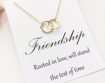Entwined circles Necklace, best friend necklace, best friends, friendship jewelry, Gift for friend, Birthday gift, Gift Idea