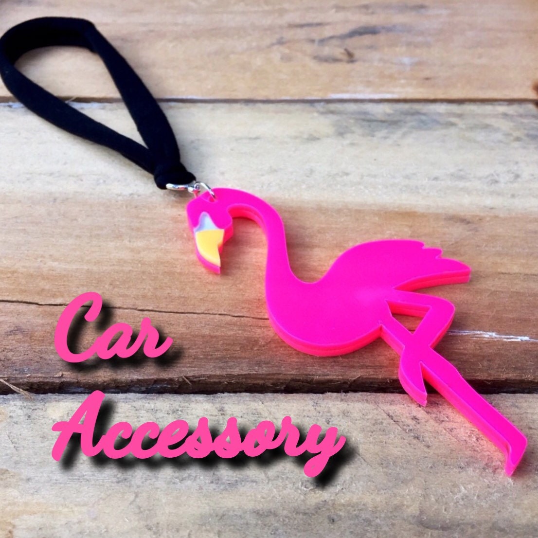 Flamingo Car Accessory Pink Flamingo Rear View Mirror Charm