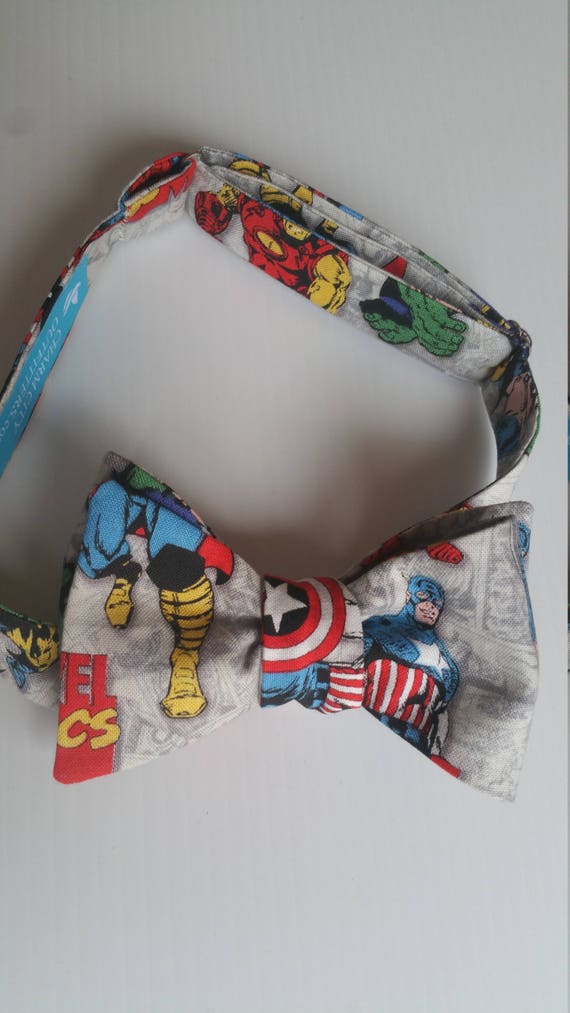 Avengers Captain America Thor Hulk Spiderman Ironman Wolverine Self Tie Bow Tie Adjustable Marvel Comics