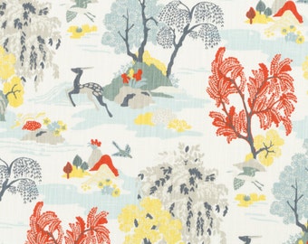 Modern Toile Persimmon By Robert Allen Fabric by the yard