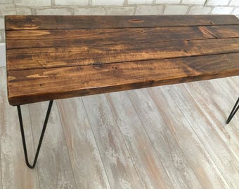 Honey colored coffee table, reclaimed wood, craft furniture, handmade, pallet wood,
