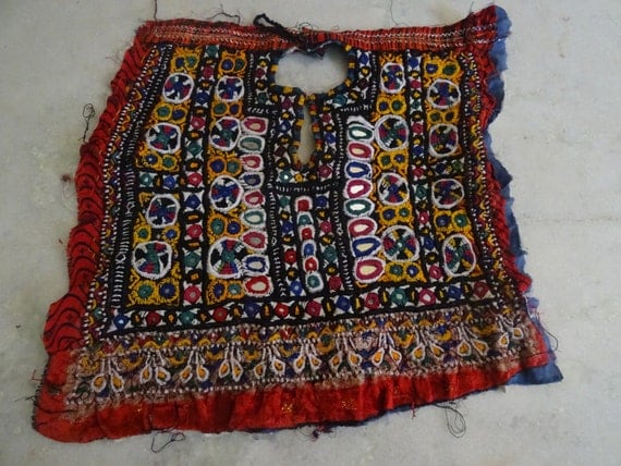 Indian Vintage Neck Yoke Embroidery OF Beads Work And Mirror work ...