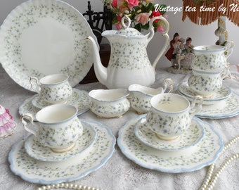 Royal Albert tea set vintage floral tea set Royal Albert Caroline England tea cup set english porcelain bone china tea cup set for five