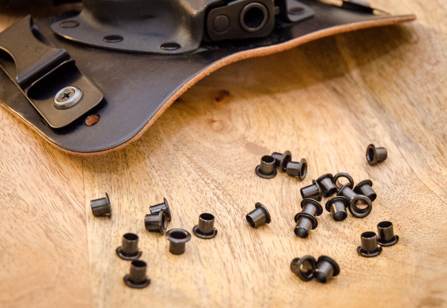 88 1/4 Black Rivet Kydex Eyelets. Set of 25 DIY Kydex