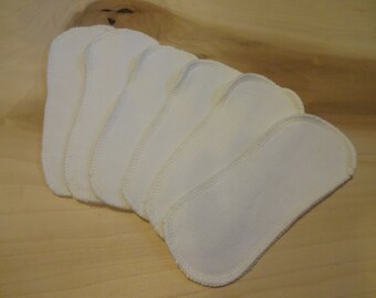 ORGANIC BAMBOO Double Layer Wingless LINERS/ Add-On Inserts for HuggableEarth Postpartum Cloth Pads