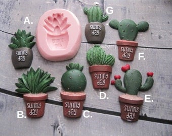 Cactus Silicone Mold - Cactus Mold - Flexible Mold - Food Safe Mold - Fondant Mold - Southwest Molds - Cake Decorating Molds - Mold