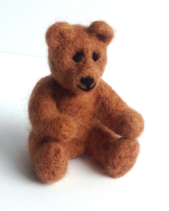 Needle Felted Teddy Bear Ronnie the baby by lynnsartofstitching