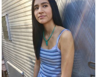 RESERVED FOR LELANDT Vintage heishi bead/ turquoise arrowhead necklace