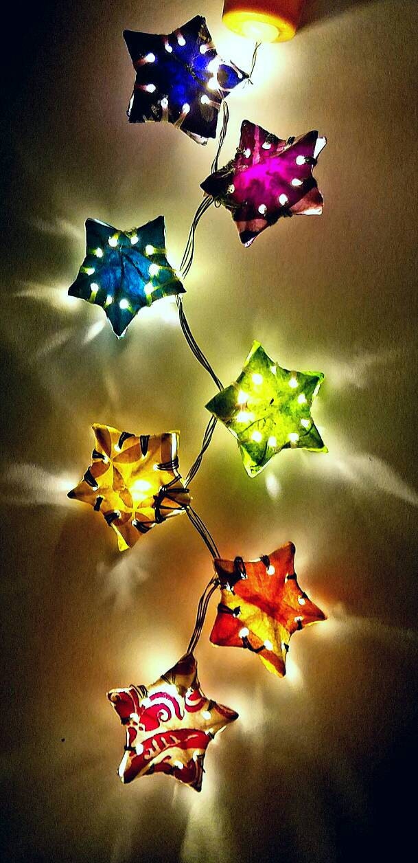 Paper Star Lantern String Lights Bohemian Decor Hipster