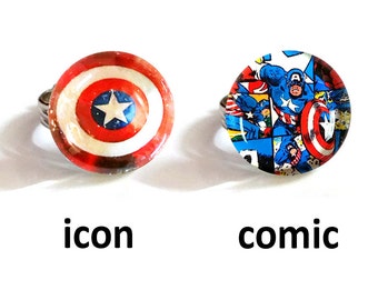 Captain america ring | Etsy