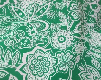 Green Floral Crepe De Chine Printed Dress Fabric. Price Per Metre!