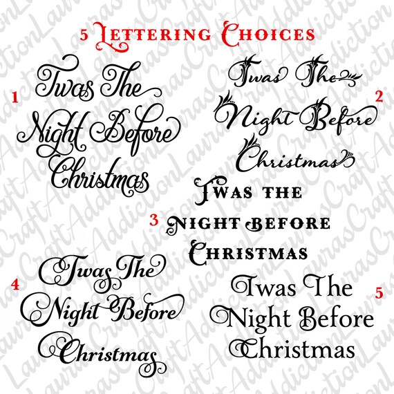 Download 5 Twas The Night Before Christmas svg pdf dxf cut files