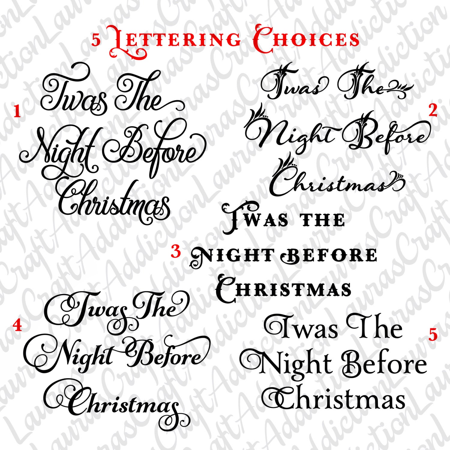 Download 5 Twas The Night Before Christmas svg pdf dxf cut files