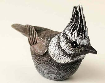 Magnet Crested Tit Bird Figurine Magnet Crested Tit Bird Statue Magnet