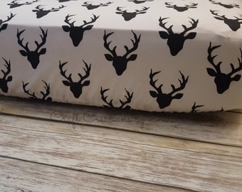 Crib Sheet- Fitted Crib Sheet- Woodland Crib Sheet- Deer Baby Bedding- Rustic Nursery- Woodland Bedding