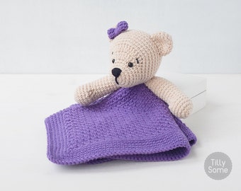 Teddy Bear Lovey Pattern | Security Blanket | Crochet Lovey | Baby Lovey Toy | Blanket Toy | Lovey Blanket PDF Crochet Pattern