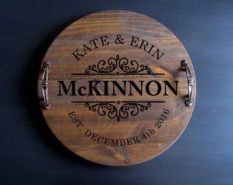 Wine Barrel Tray, Personalized Serving Tray,Personalized Wood Tray, Rustic Tray, Custom Serving Tray