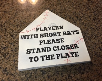 Funny bathroom signs - rustic baseball signs - players with short bats - bathroom humor - fun baseball signs - bathroom decor - bathroom