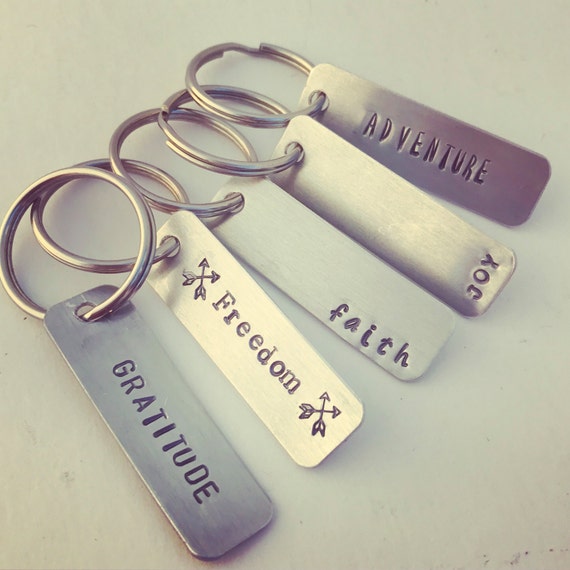 One Word Keychain Personalized Keychain Collar Tag Zipper