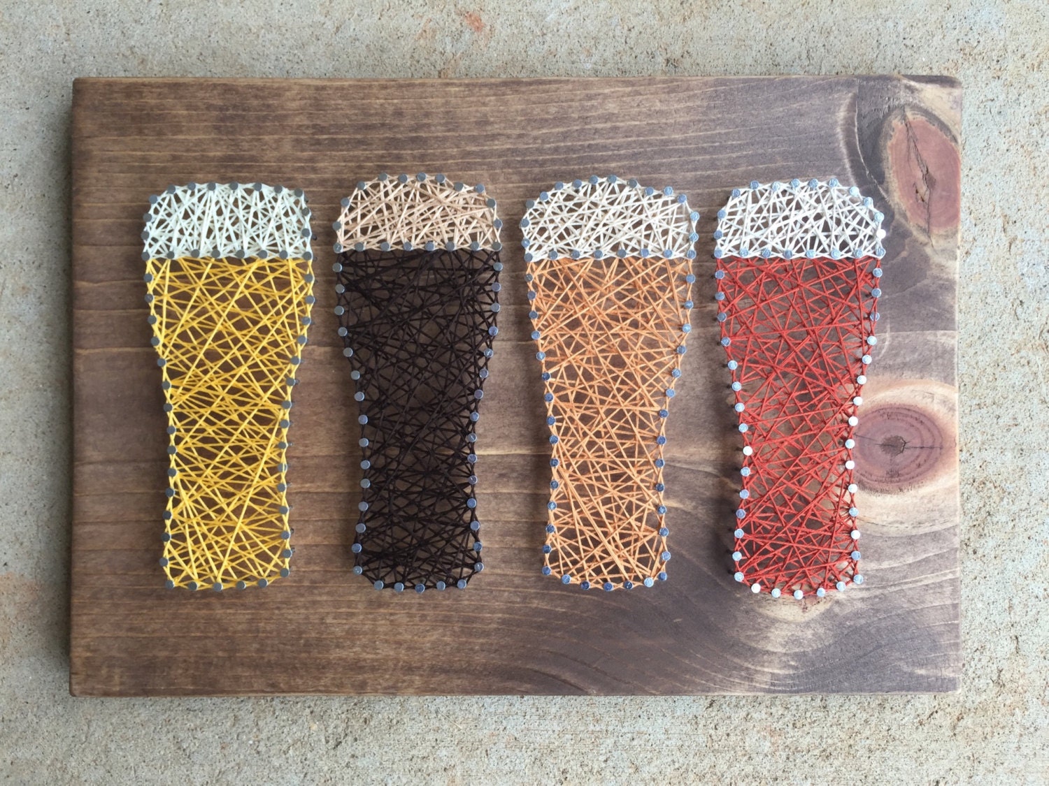 Beer string art Beer fiber art Bar art beer art craft