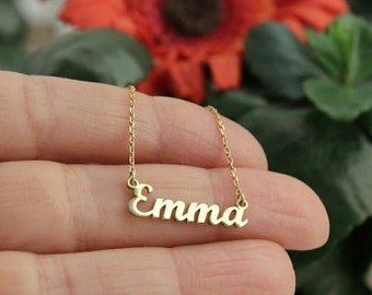 Personalized Name Necklace -Gold Name Necklace- Custom Name Plate Necklace - Personalized Bridesmaids Necklace-Bridesmaid Gift