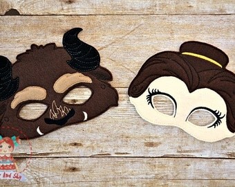 Beauty And Beast Inspired Masks Belle Princess Mask Beast Mask Birthday Party Idea