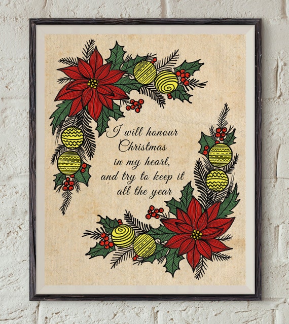 Charles Dickens Quote Art A Christmas Carol Print Xmas