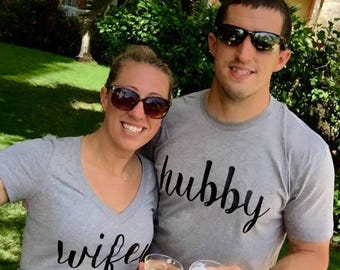 Hubby Wifey shirts - Honeymoon tees - Couple shirts