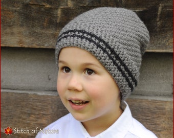 Crochet Hat PATTERN - The Bay Ridge Slouchy Hat, Slouchy Beanie Pattern (Toddler to Adult sizes - Boys, Girls) - id: 16007
